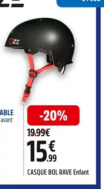 Intersport Oze casque bol rave enfant offre