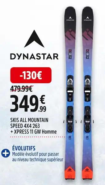 Intersport Dynastar skis all mountain speed 4x4 263 + xpress 11 gw homme offre
