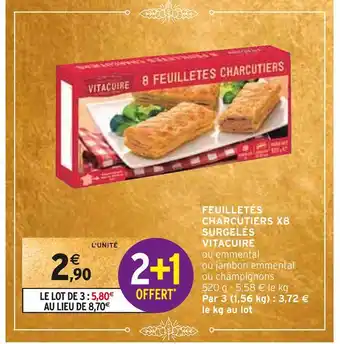 Intermarché Vitacuire feuilletés charcutiers x8 surgelés offre