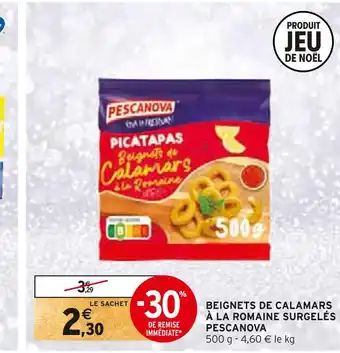Intermarché Pescanova beignets de calamars à la romaine surgelés offre