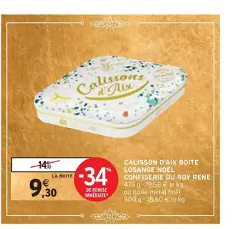 Confiserie du roy rene calisson d'aix boite losange noël
