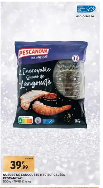 Intermarché Pescanova queues de langouste msc surgelées offre