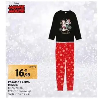 Intermarché Minnie pyjama femme offre