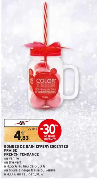 Intermarché French tendance bombes de bain effervescentes fraise offre