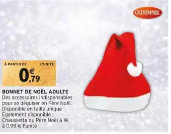 Intermarché Goodmark bonnet de noël adulte offre