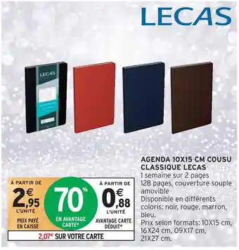 Intermarché Lecas agenda 10x15 cm cousu classique offre