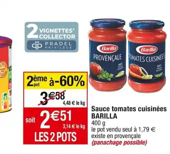 Cora x Carrefour Sauce tomates cuisinées BARILLA offre