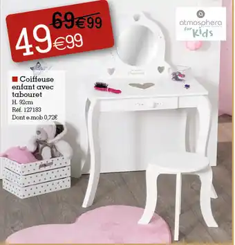 Coiffeuse enfant avec tabouret
