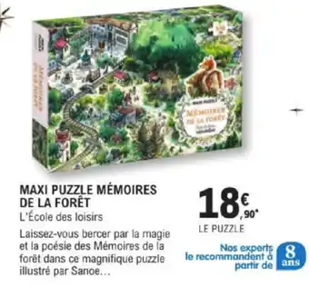 MAXI PUZZLE MĂMOIRES DE LA FORĂT L'Ăcole des loisirs