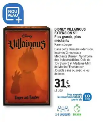 E.Leclerc DISNEY VILLAINOUS EXTENSION 5(2) Plus grands, plus méchants Ravensburger offre