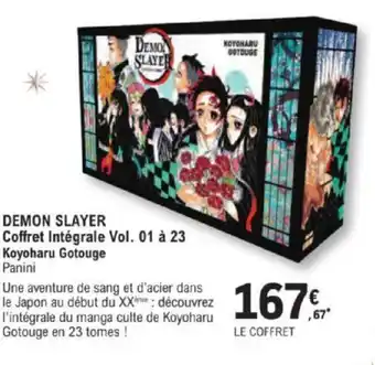 E.Leclerc DEMON SLAYER Coffret Intégrale Vol. 01 à 23 Koyoharu Gotouge Panini offre