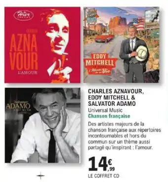 CHARLES AZNAVOUR EDDY MITCHELL & SALVATOR ADAMO Universal Music Chanson française