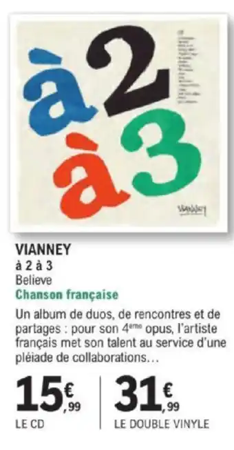 VIANNEY à 2 à 3 Believe