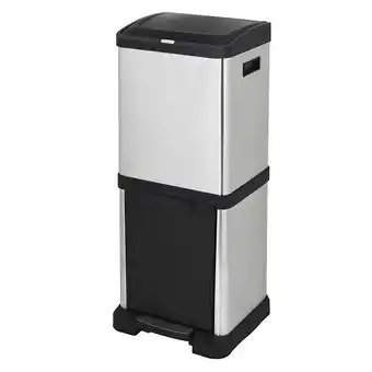 Poubelle tri sélectif oslo gris acier inoxydable 34 l