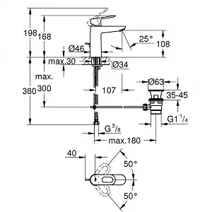 Brico Cash Grohe mitigeur lavabo bauloop taille m + produit entretien offre