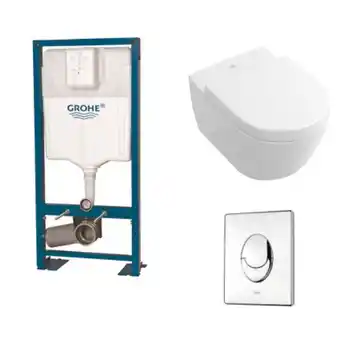 Brico Cash Pack wc suspendu sans bride villeroy et boch subway 2.0 + abattant + plaque chromée + bâti grohe offre