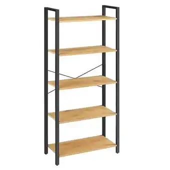 Brico Cash Bibliothèque 5 niveaux wilson chêne clair médium mdf h153cm offre