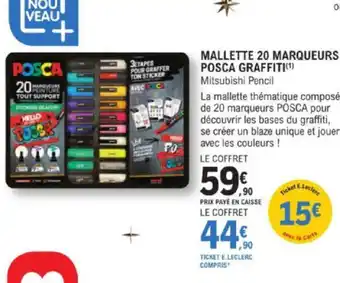 E.Leclerc MALLETTE 20 MARQUEURS POSCA GRAFFITI(¹) offre