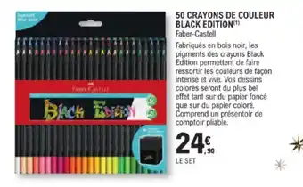 E.Leclerc 50 CRAYONS DE COULEUR BLACK EDITION(¹) Faber-Castell offre