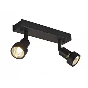 Bricorama Puri 2 plafonnier, noir mat, gu10, max. 2x50w, anneau déco inclus offre