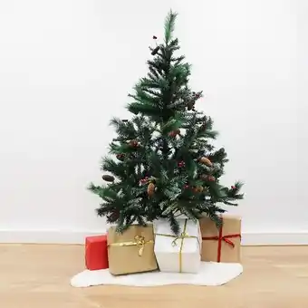 Bricorama Sapin artificiel luxe vert 150cm avec 330 têtes avec pins et fruits rouges - silamp offre