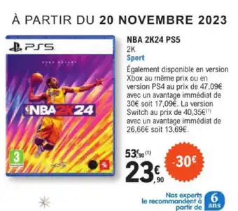 E.Leclerc NBA 2K24 PS5 offre
