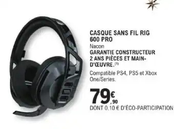E.Leclerc CASQUE SANS FIL RIG 600 PRO offre