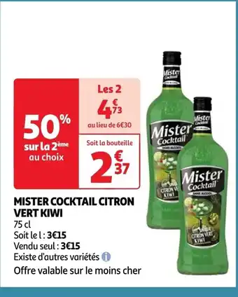 Auchan MISTER COCKTAIL CITRON VERT KIWI offre