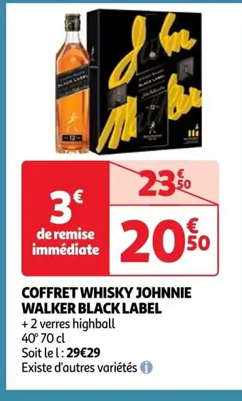 Auchan COFFRET WHISKY JOHNNIE WALKER BLACK LABEL offre