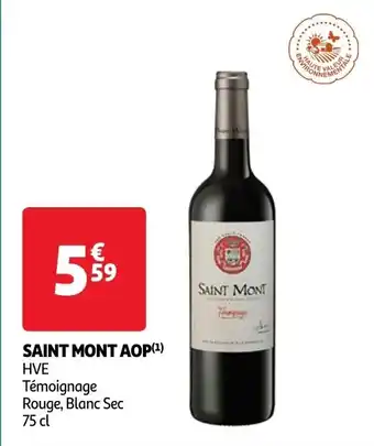 Auchan SAINT MONT AOP(¹) HVE Témoignage Rouge, Blanc Sec offre