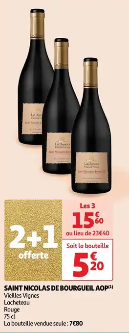 Auchan SAINT NICOLAS DE BOURGUEIL AOP (¹) Vieilles Vignes offre
