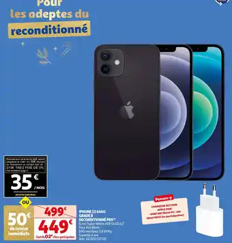 Auchan IPHONE 12 64GO GRADE RECONDITIONNÉ PRS(¹) offre