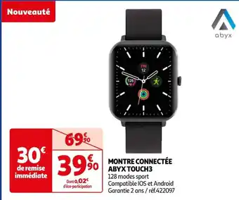 Auchan MONTRE CONNECTÉE ABYX TOUCH3 offre