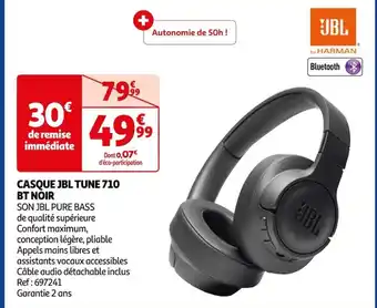Auchan CASQUE JBL TUNE 710 BT NOIR offre