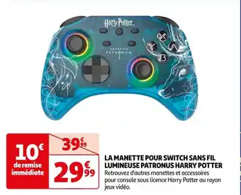 Auchan LA MANETTE POUR SWITCH SANS FIL LUMINEUSE PATRONUS HARRY POTTER offre