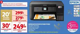 Auchan IMPRIMANTE EPSON ECOTANK ET2850 offre