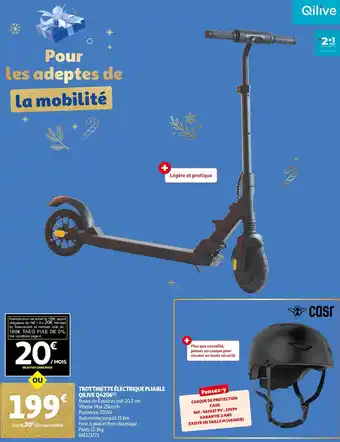 Auchan TROTTINETTE ÉLECTRIQUE PLIABLE QILIVE Q4206(¹) offre