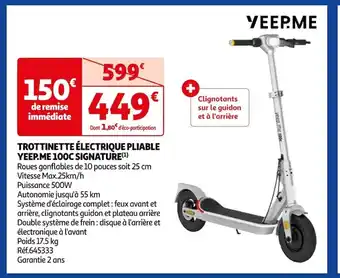 Auchan TROTTINETTE ÉLECTRIQUE PLIABLE NINEBOT E2 PLUS(¹) offre