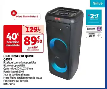 Auchan HIGH POWER BT QILIVE offre