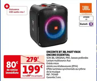 Auchan ENCEINTE BT JBL PARTYBOX ENCORE ESSENTIAL offre
