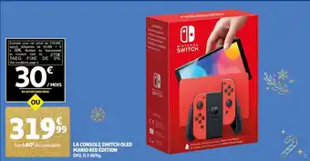 Auchan LA CONSOLE SWITCH OLED MARIO RED ÉDITION DAS. 0.5 W/Kg offre