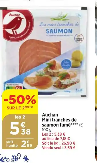 Maximarché Auchan Mini tranches de saumon fumé offre