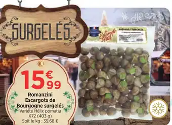 Maximarché Romanzini Escargots de Bourgogne surgelés offre