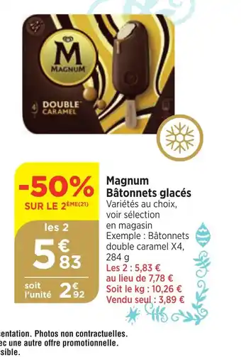 Maximarché Magnum Bâtonnets glacés offre