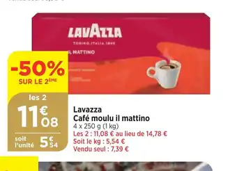 Maximarché Lavazza Café moulu il mattino offre