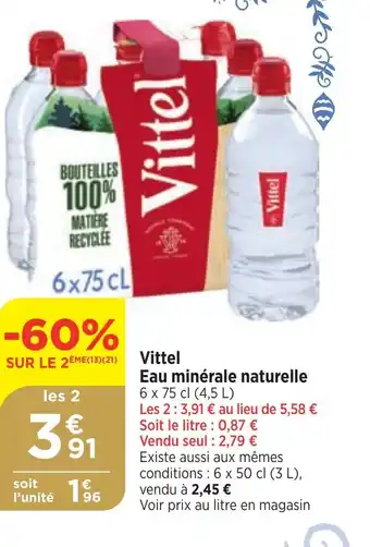 Maximarché Eau minérale naturelle offre
