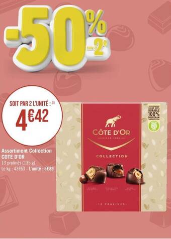 Hypermarché Casino Assortiment Collection COTE D'OR offre