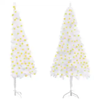 Bricorama Vidaxl arbre de noël artificiel d'angle pré-éclairé blanc 240 cm pvc offre