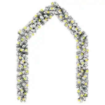 Bricorama Vidaxl guirlande de noël avec led et neige floquée vert 5 m pvc offre