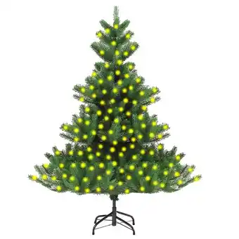 Vidaxl sapin de noël artificiel nordmann pré-éclairé vert 210 cm